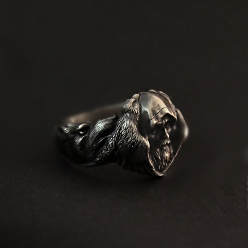 Odin Steel Raven Ring