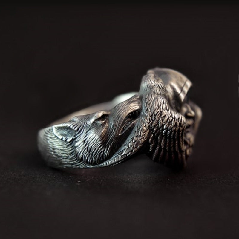 Odin Steel Raven Ring