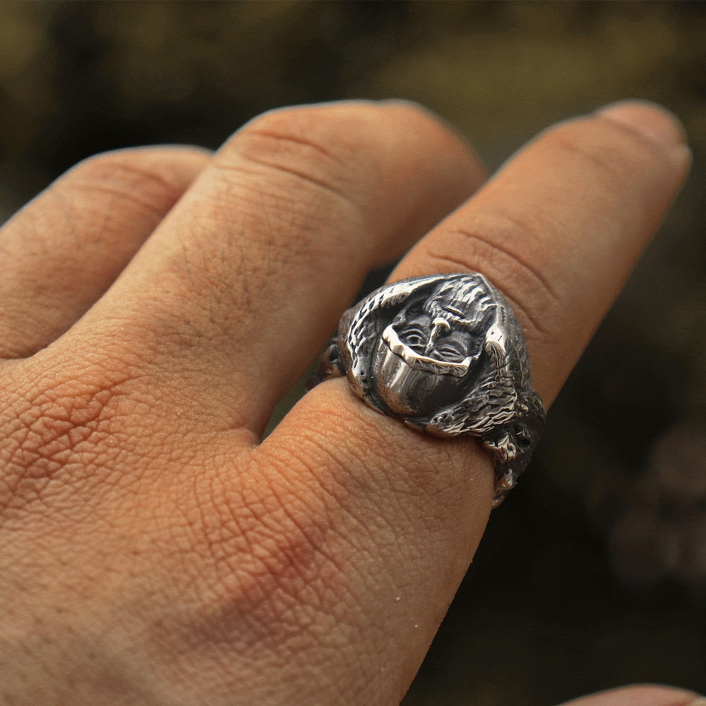 Odin Steel Raven Ring